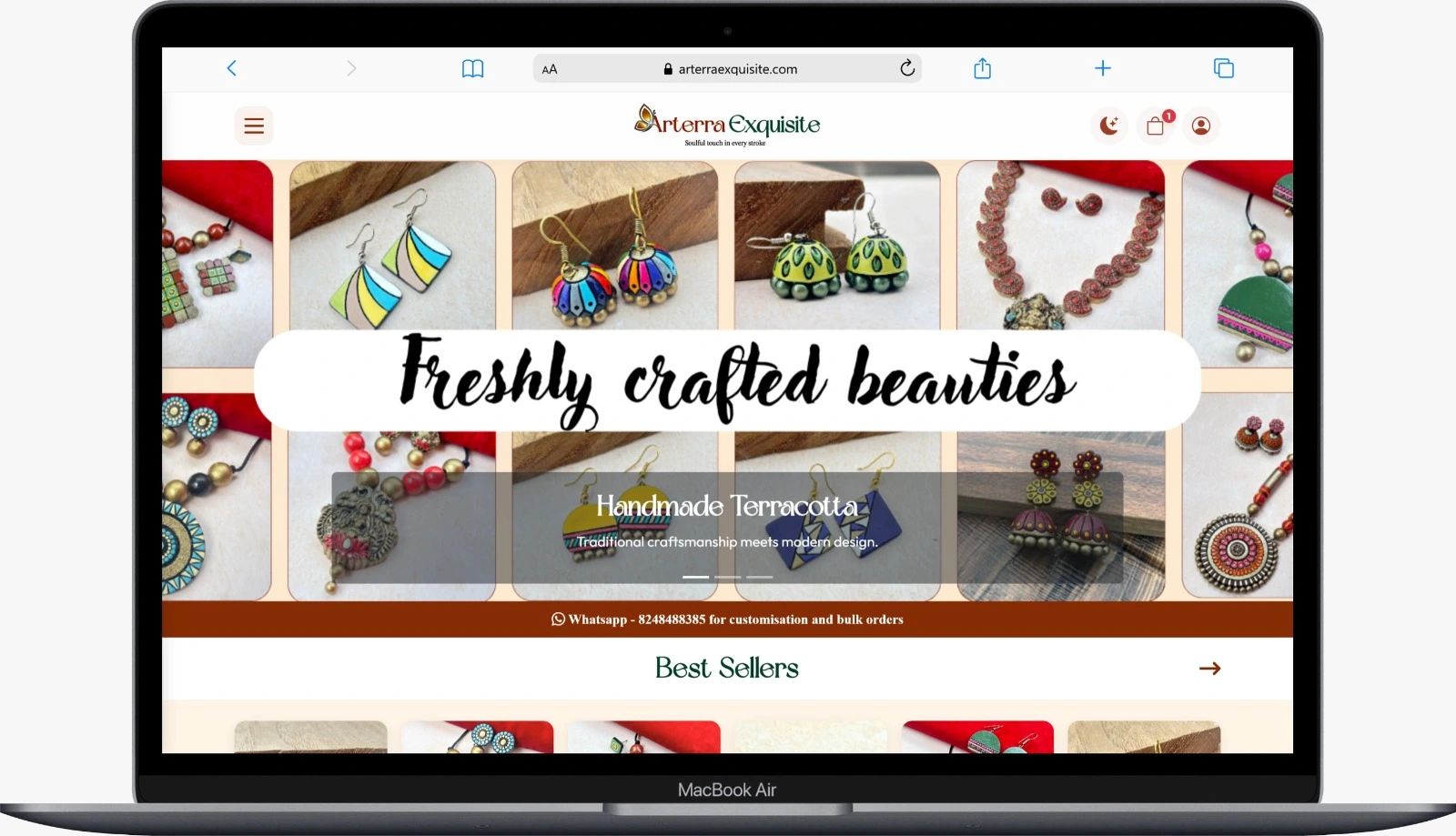 E-commerce website design for Arterra