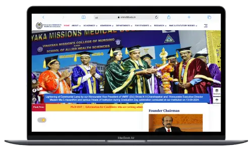 Medical college website design for Vinayaka Mission’s Medical College Karaikal