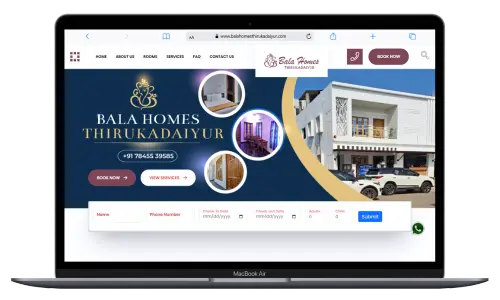 Website design and development for Bala Homes Thiruvadiyur