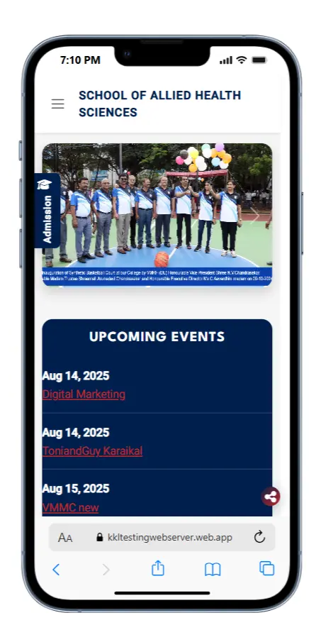 Mobile responsive website design for SAHS College